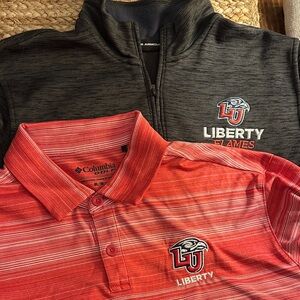 Liberty University- Columbia Golf polo and Under Amour 3/4 Zip pullover.